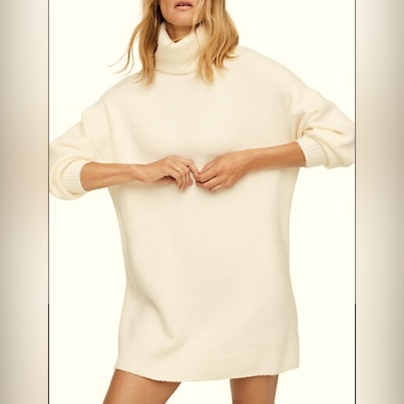 MANGO - Size XS - New without tag - Cream Sweater Dress - Loose fit - Picture 2 of 5